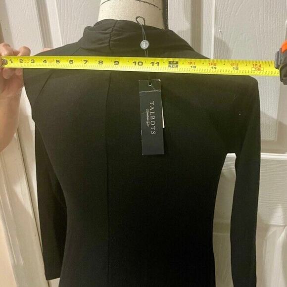TALBOTS FIT AND FLARE MAXI DRESS SIZE XS BLACK SOPHISTICATED MINIMALIST CHIC - Picture 6 of 16